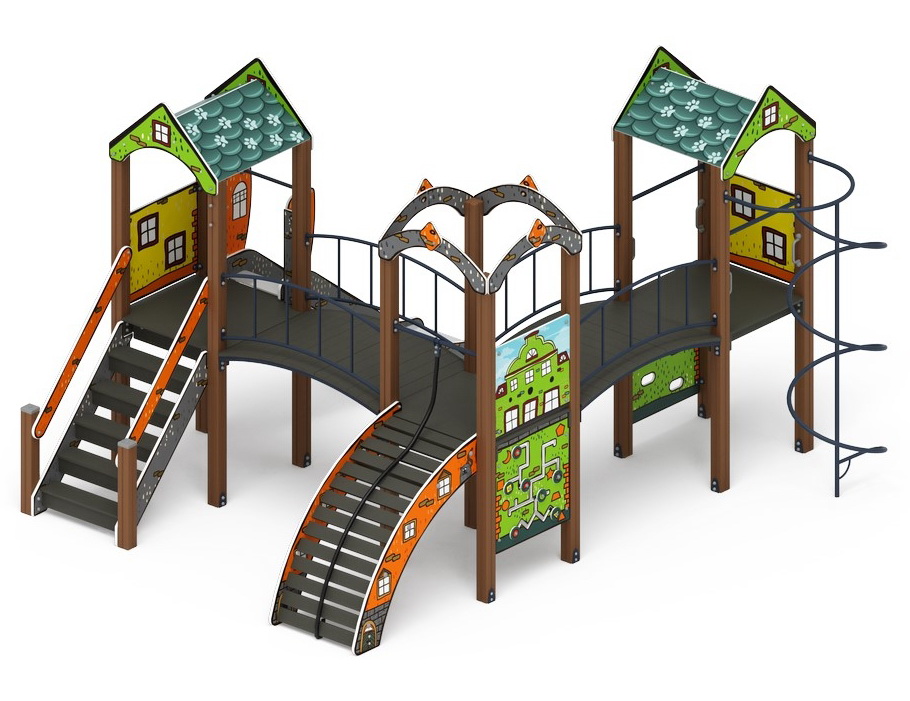 ГОРОДОК (Город) детский игровой комплекс ДИК 2.01.3.03-01 (H=1200)