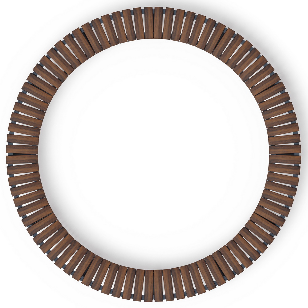 Модульная скамья радиальная (темный дуб) МФ 42.01.26