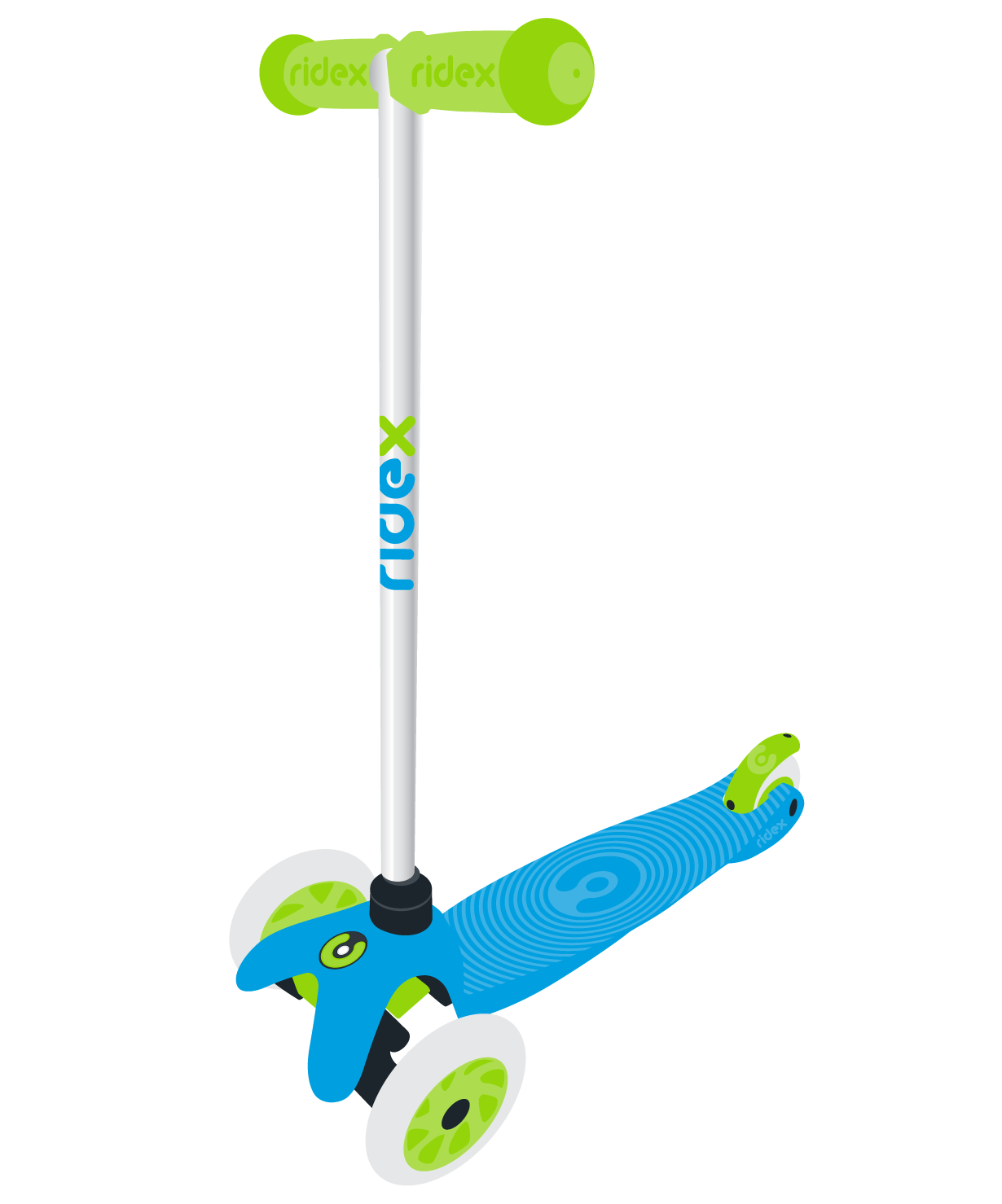 Самокат 3-колесный Zippy 2.0 3D 120/80 мм, голубой