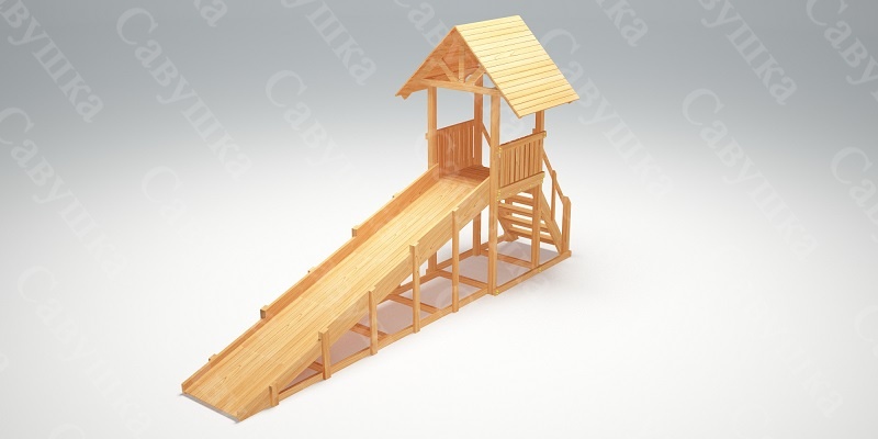 Зимняя деревянная игровая горка Савушка "Зима wood" - 5
