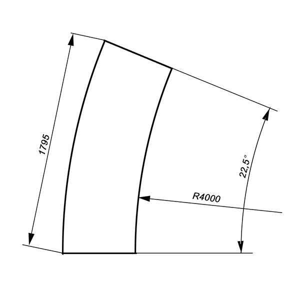 Скамья бетонная ОНДА С-66-R400