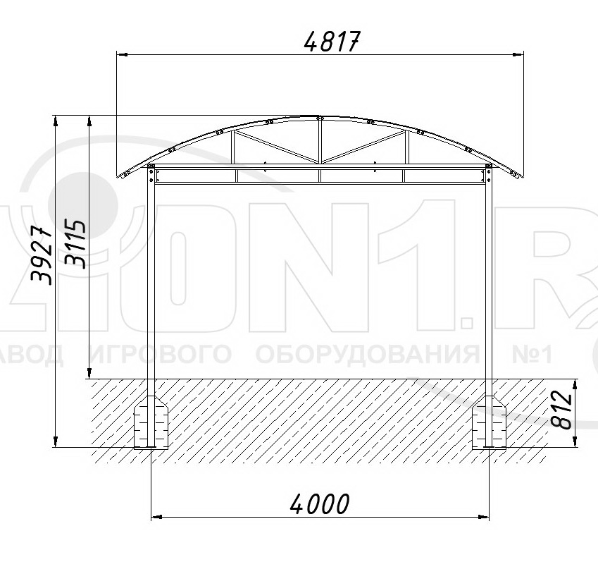 Навес ZION для тренажеров 4800х6300х3100 (ТН066)
