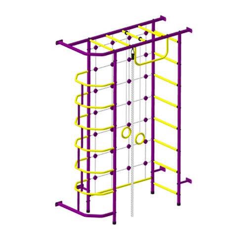 Детская шведская стенка Пионер 9 пурпурно/жёлтый