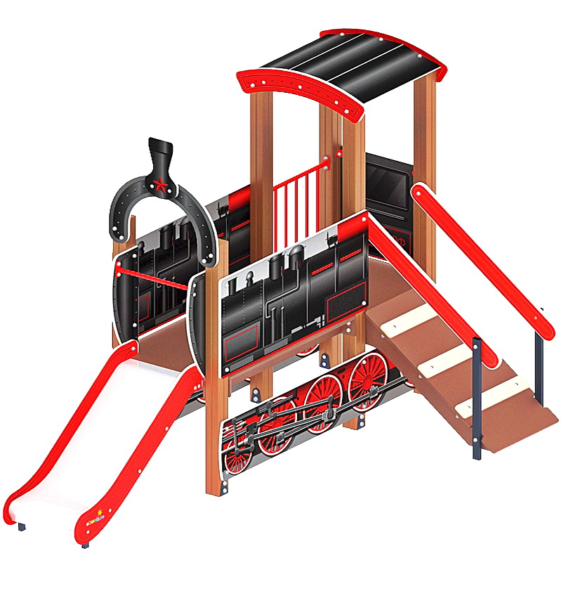 ПАРОВОЗИК детский игровой комплекс ДИК 1.03.5.01-10 (H=750)