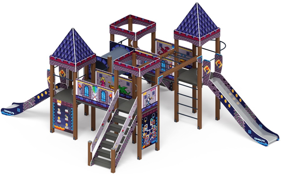 ЗАМОК детский игровой комплекс ДИК 2.18.02-13 (H=1200, H=1500)