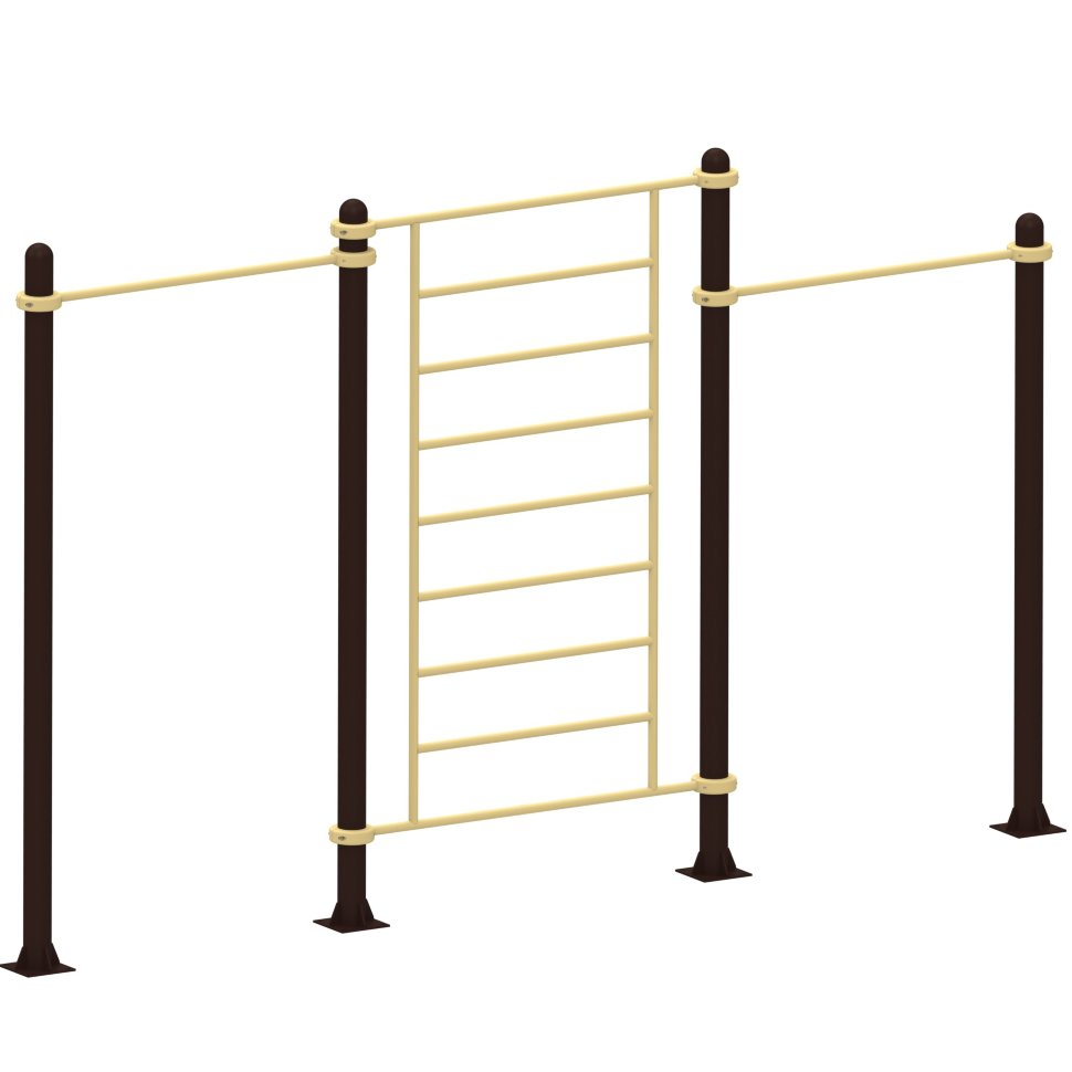 Трехсекционный комплекс шведская стенка + турник разноуровневый Air Gym YSK27