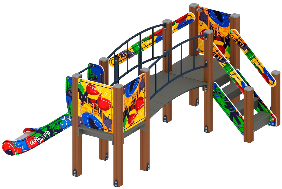 КАРАПУЗ (Граффити) детский игровой комплекс ДИК 1.001.06-03 (Н=750)