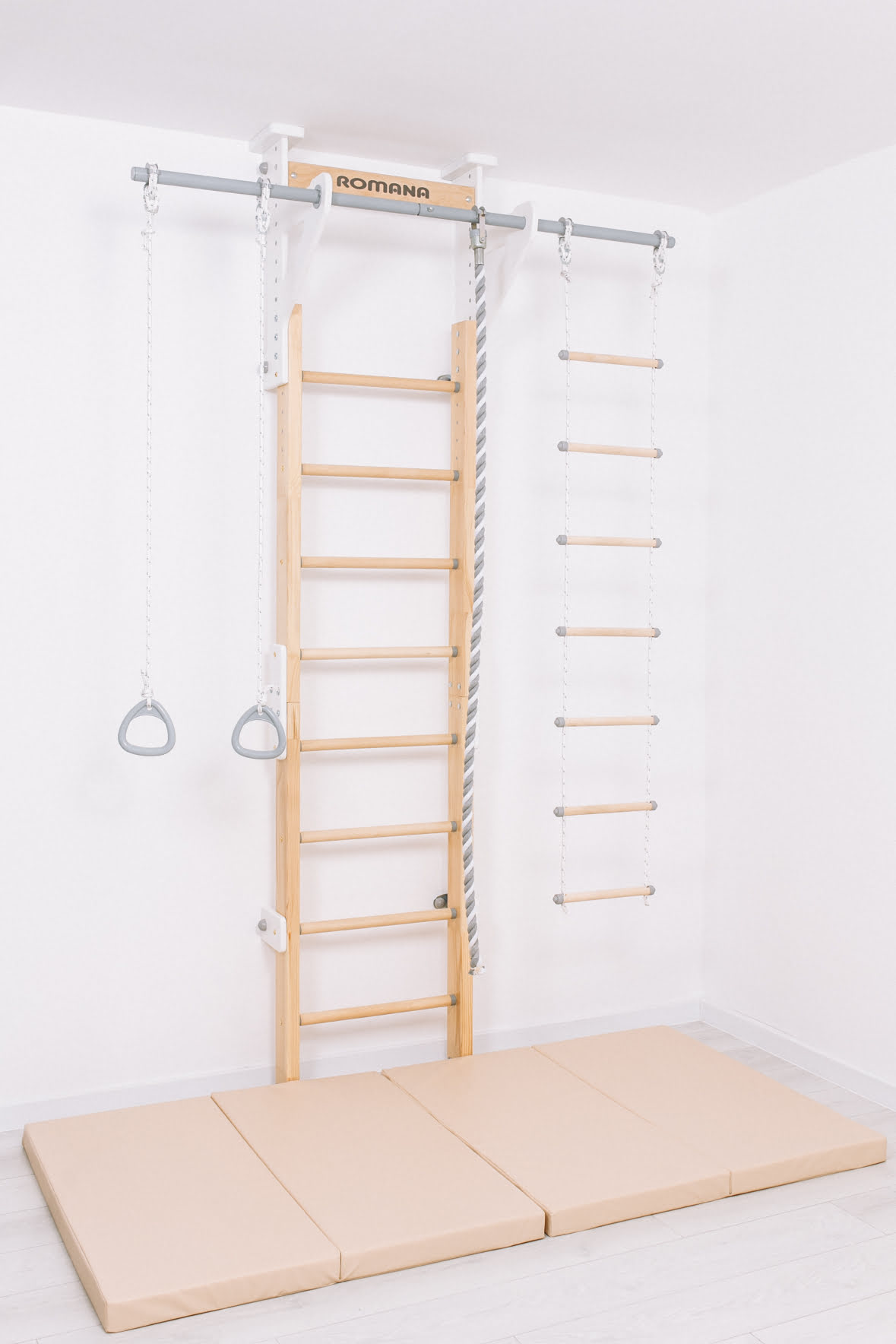 Комплекс Шведская стенка деревянная ECO 2 Romana (02.21.8.14.500.08.01-01) дерево/белый