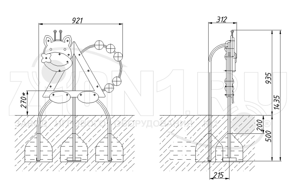 Игровая панель ZION Жираф (ИМ041)