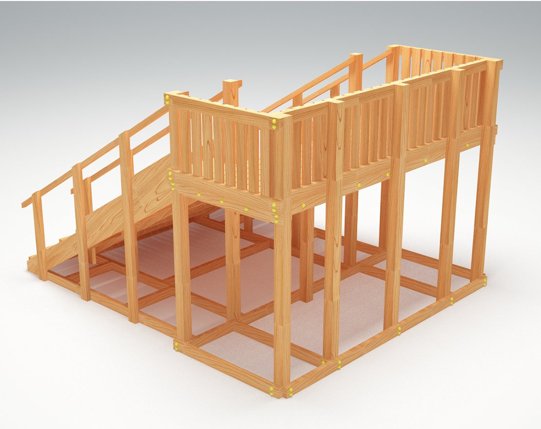 Зимняя горка ЗИМА WOOD-4 Савушка (скат 3 м)