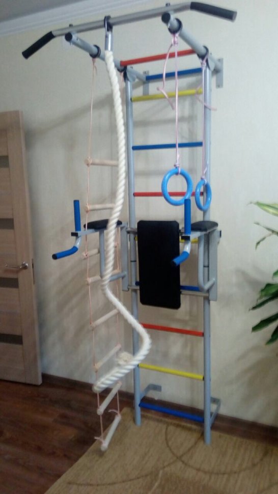 ДСК "Крепыш плюс" пристенный с брусьями - 1 ПВХ синий