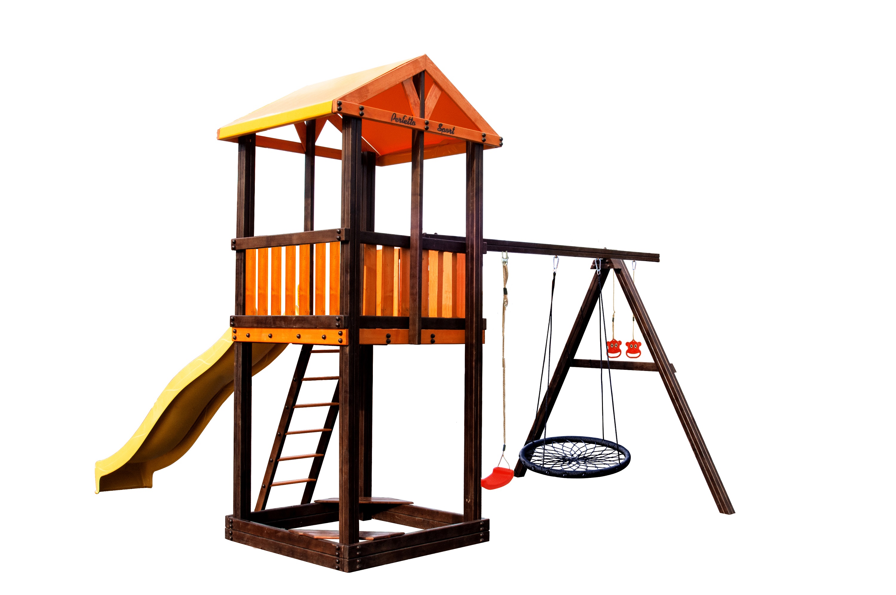 Игровой комплекс Perfetto sport «Pitigliano-3» + качели "Паутина"