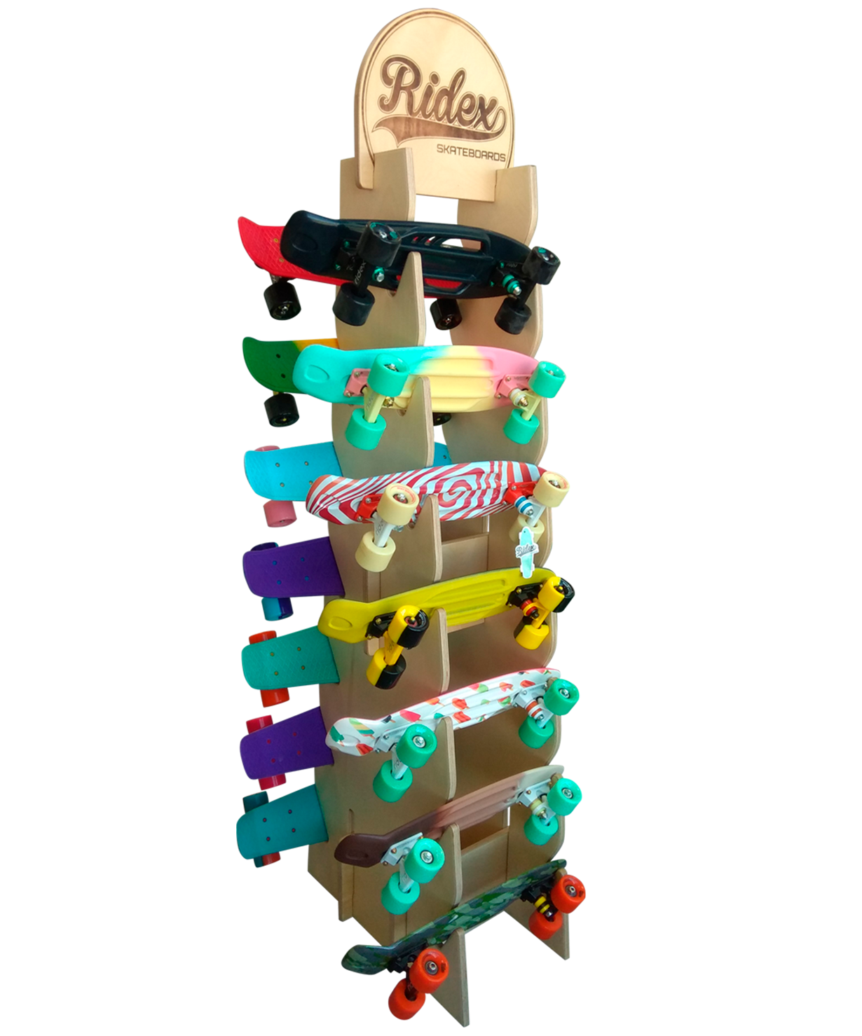 Стойка для скейтбордов "Пирамида", островная, 184 см