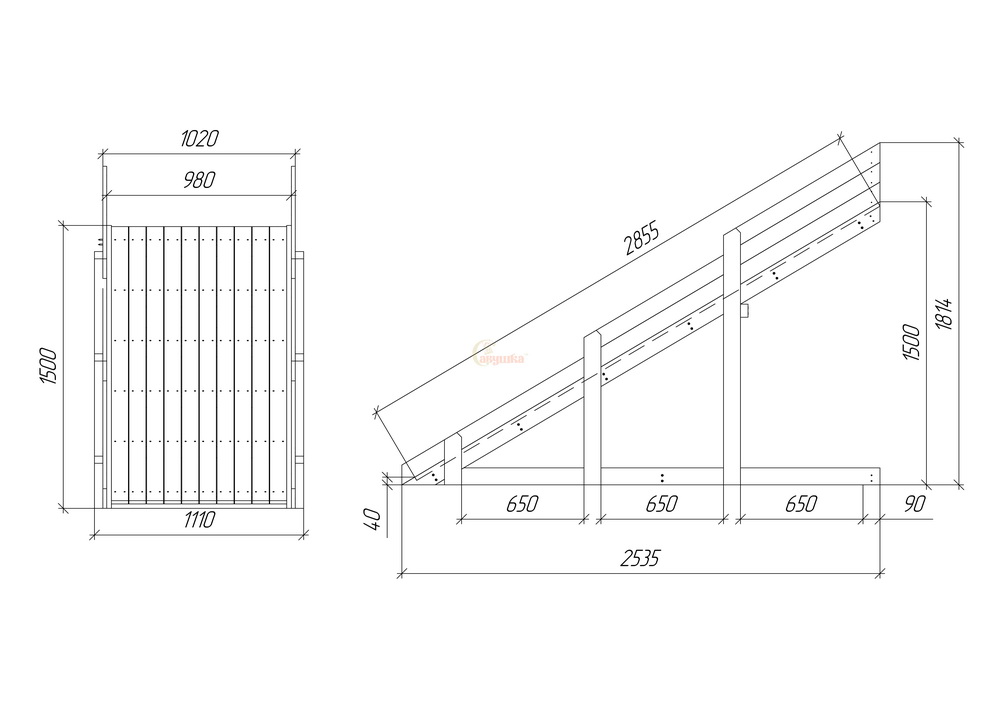 Скат зимний заливной Савушка BLACK (3 м)