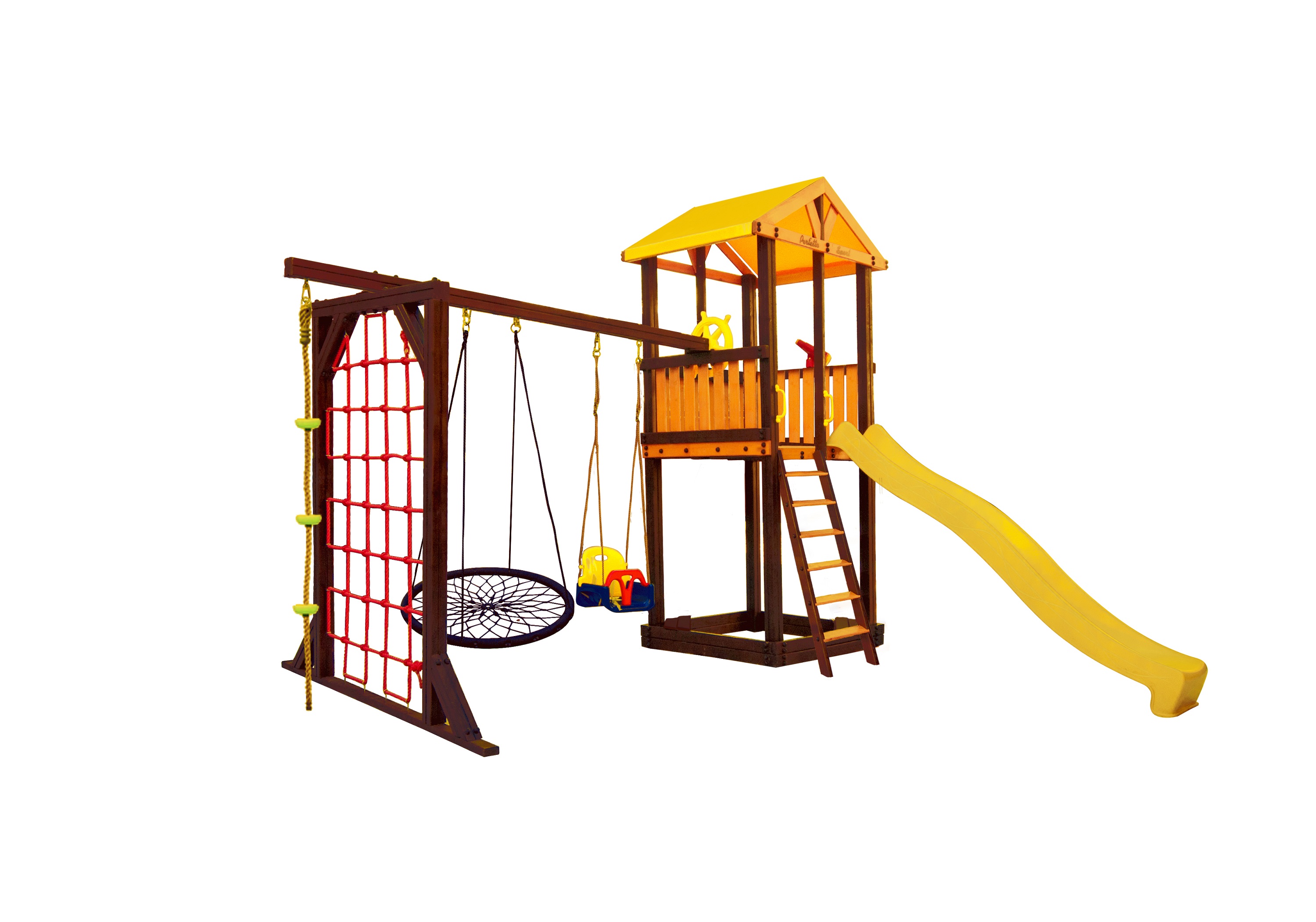 Игровой комплекс Perfetto sport «Pitigliano-9» + качели «Паутина»