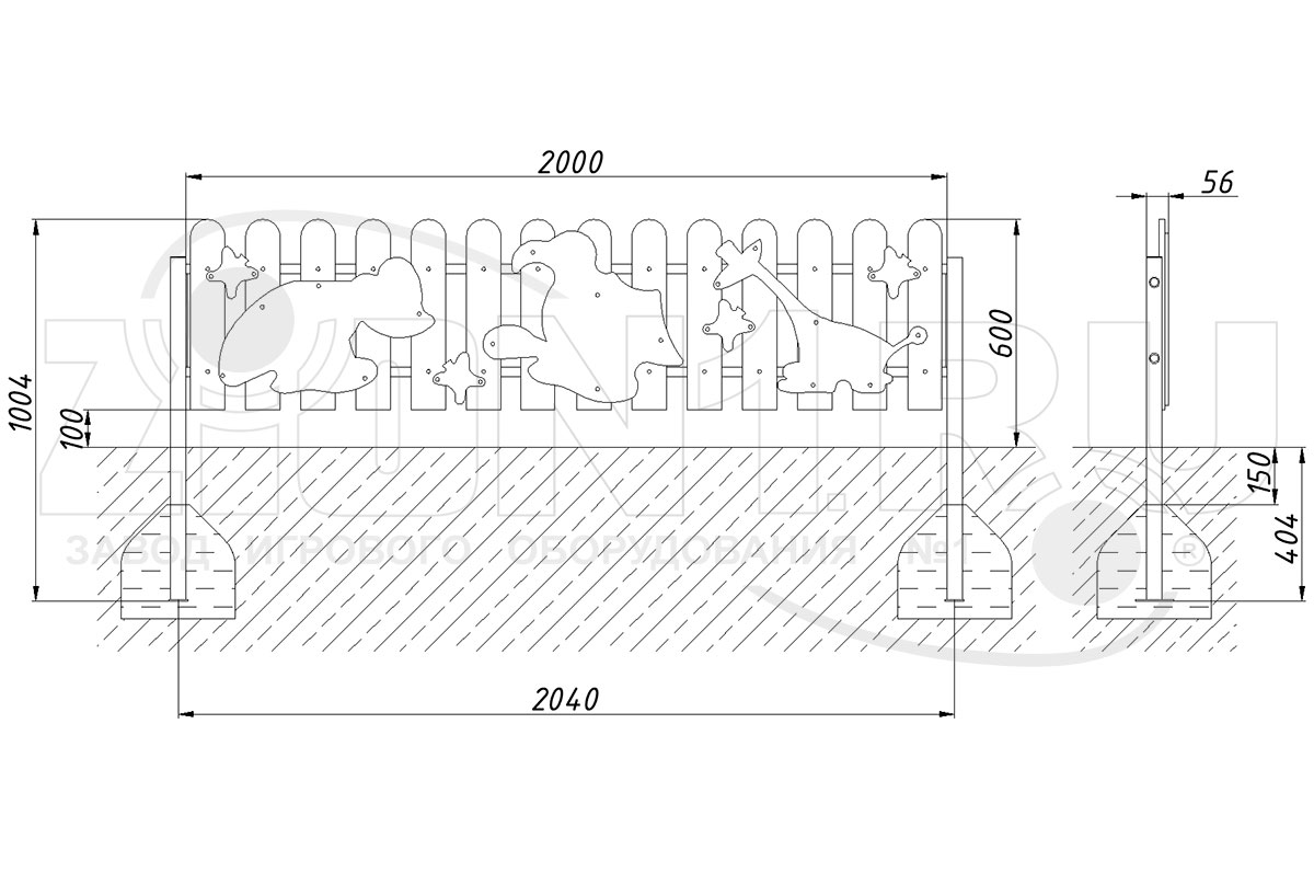 Ограждение детской площадки ZION Африка (ОГД004)