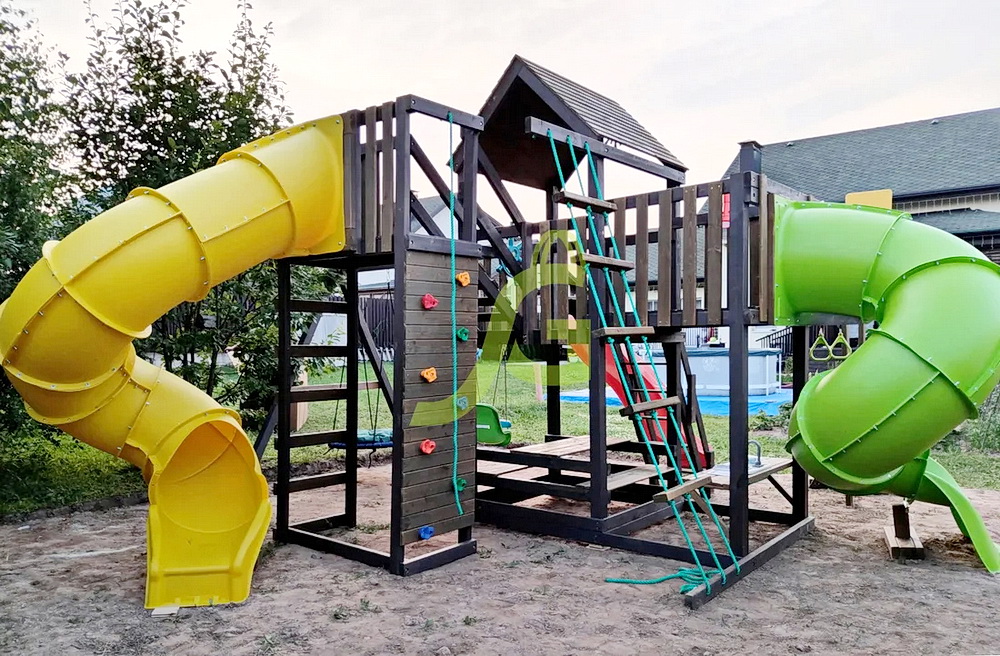 Детская площадка IgraGrad Панда Фани с балконом (две трубы)