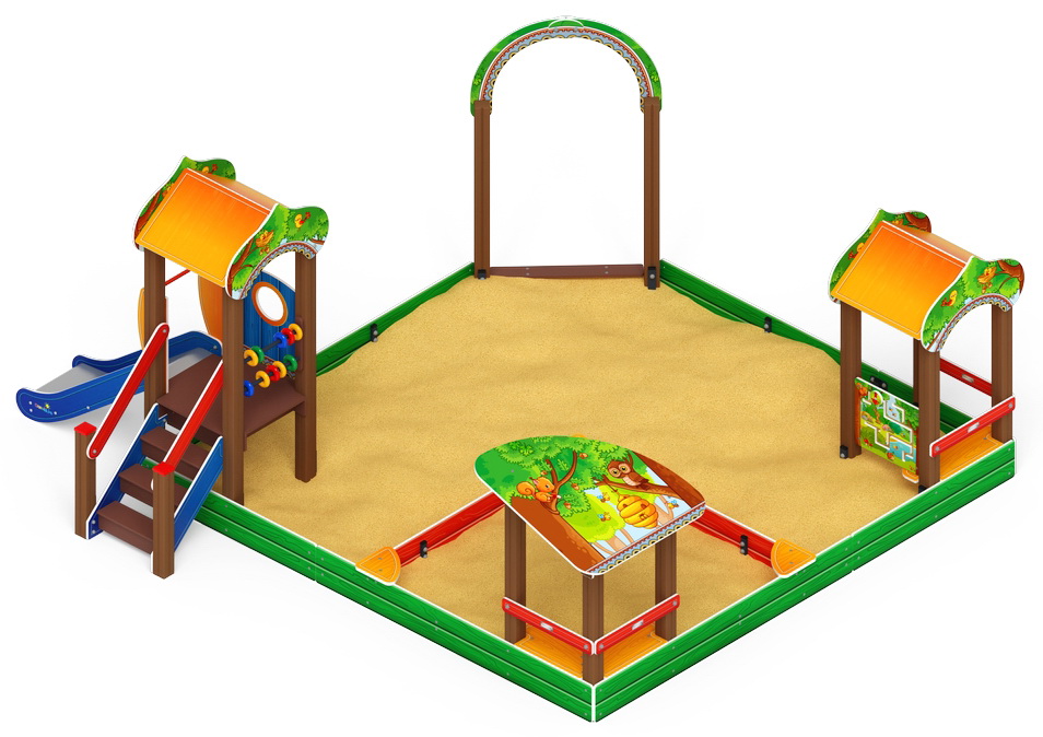 ПОЛЯНКА С ГОРКОЙ (H=750) песочный дворик ИО 6.16.01-01