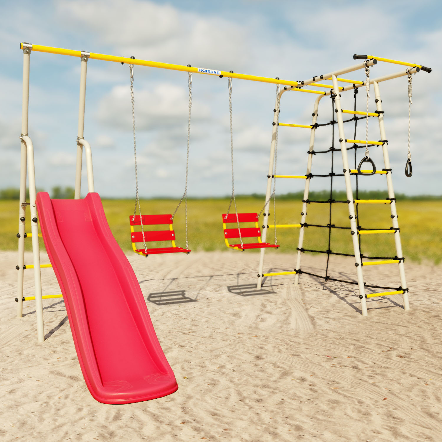 Детский спортивный комплекс для дачи БОГАТЫРЬ ПЛЮС-2 Romana 103.12.05 (цепные качели)
