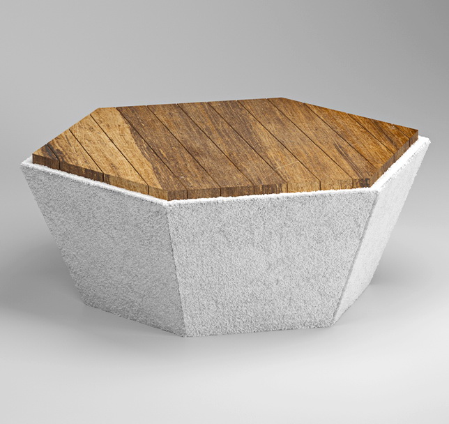 Скамья бетонная ШЕСТИГРАННИК С-147