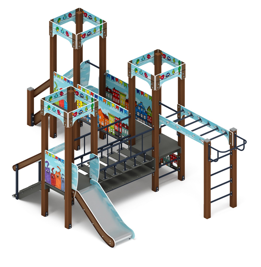 КОРОЛЕВСТВО (коты) детский игровой комплекс ДИК 1.15.08-11 (H=750)