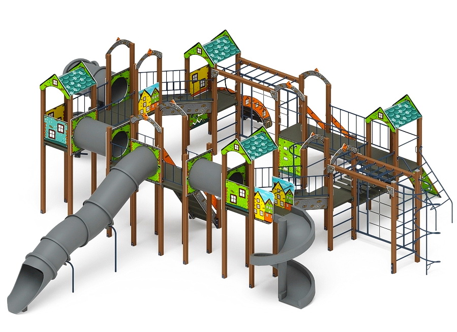 ОСТРОВ ДЕТСТВА (Город) детский игровой комплекс ДИК 2.01.8.02-31 (Н=2000, Н=2000, Н=2000)