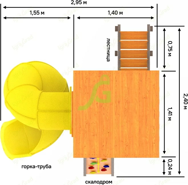 Детская площадка IgraGrad Панда Фани Tower с трубой