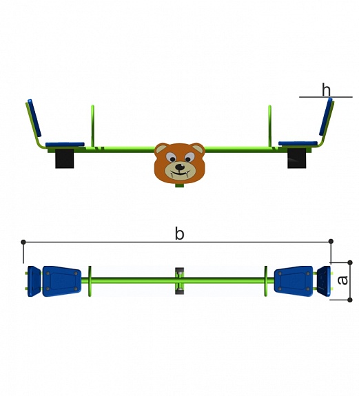 Качалка-балансир "Мишка" (цельная балка) Romana 108.50.00-02