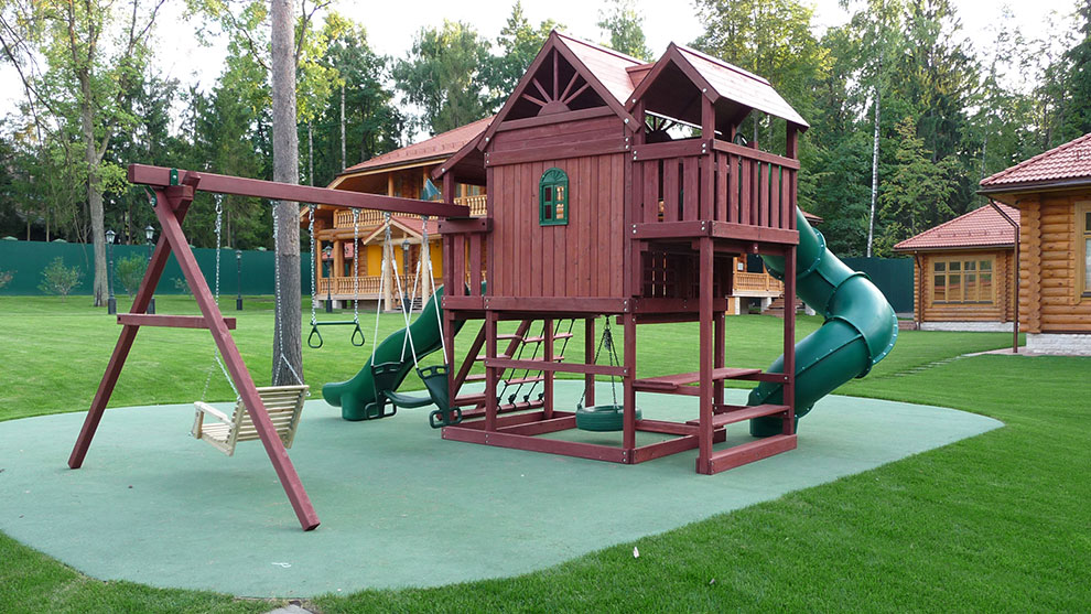 Детская деревянная игровая площадка ГОРНЫЙ ДОМ ДЕЛЮКС