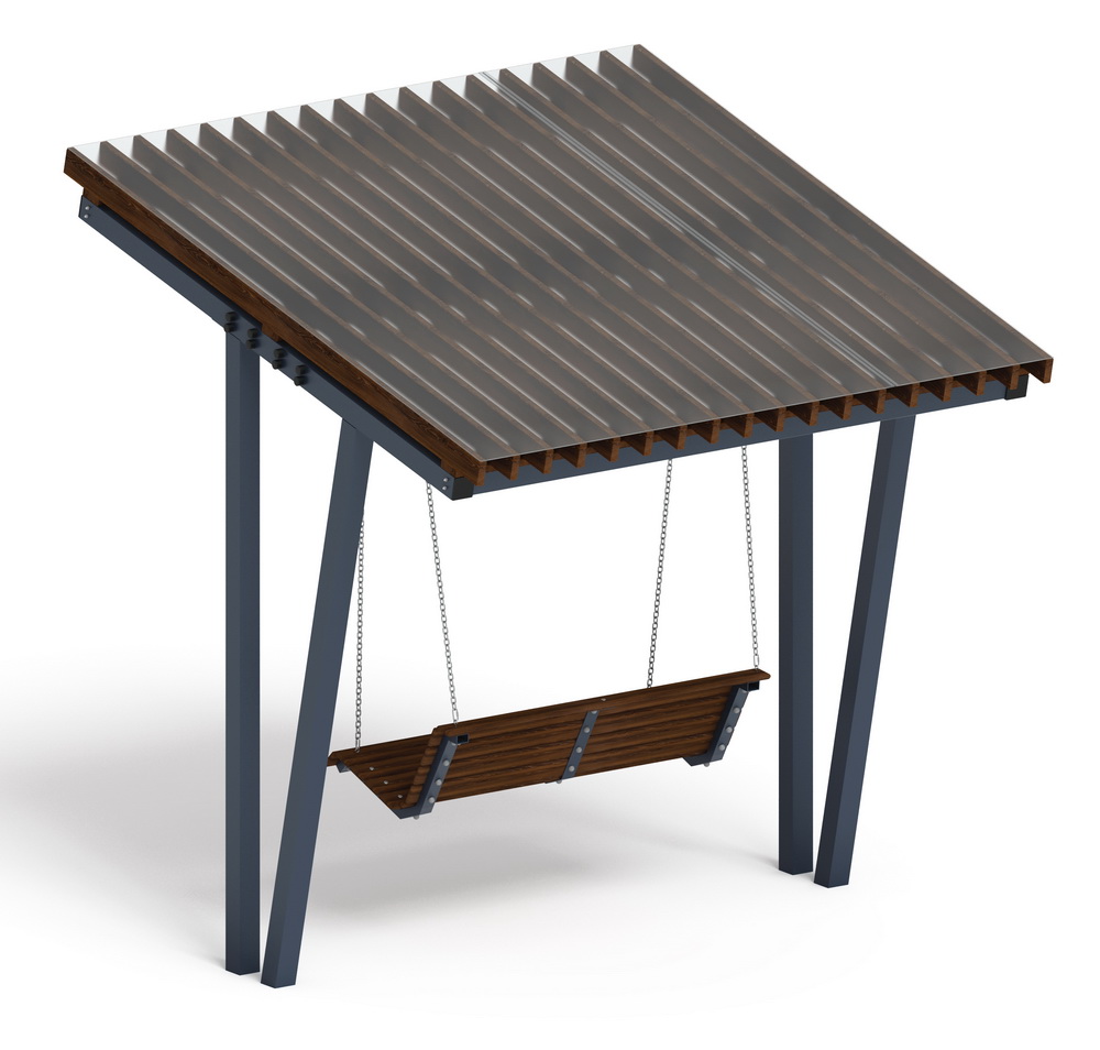 Пергола Тент с качелями (наклонная) МФ 78.03.01 /с поликарбонатом/