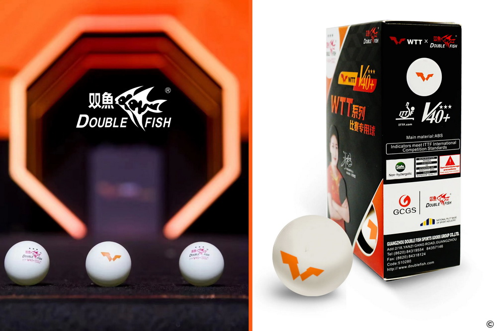 Мячи для настольного тенниса DOUBLE FISH V40+ 3* WTT (6 шт.)