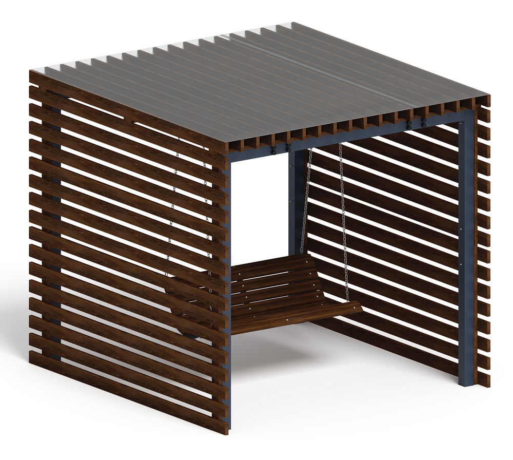 Пергола беседка с качелями МФ 78.01.01 /с поликарбонатом/