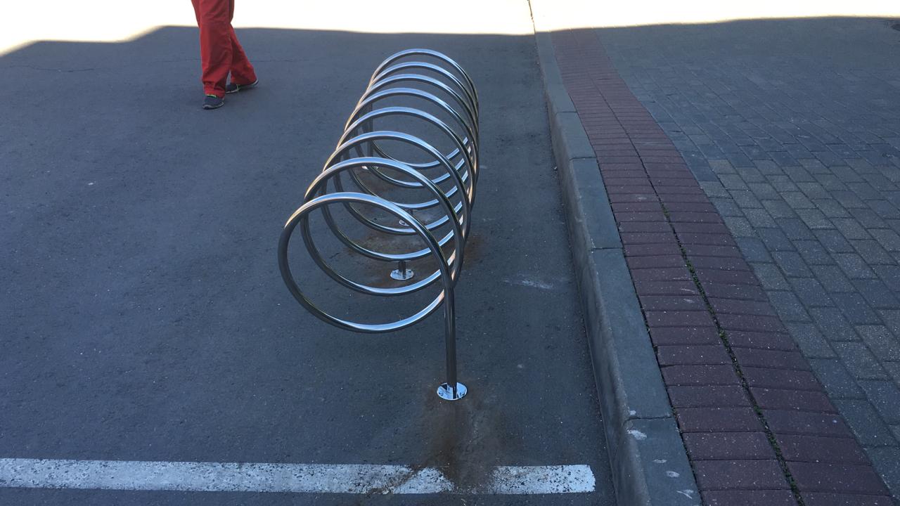 Велопарковка 7-ми местная Air Gym «Спираль» из нержавейки