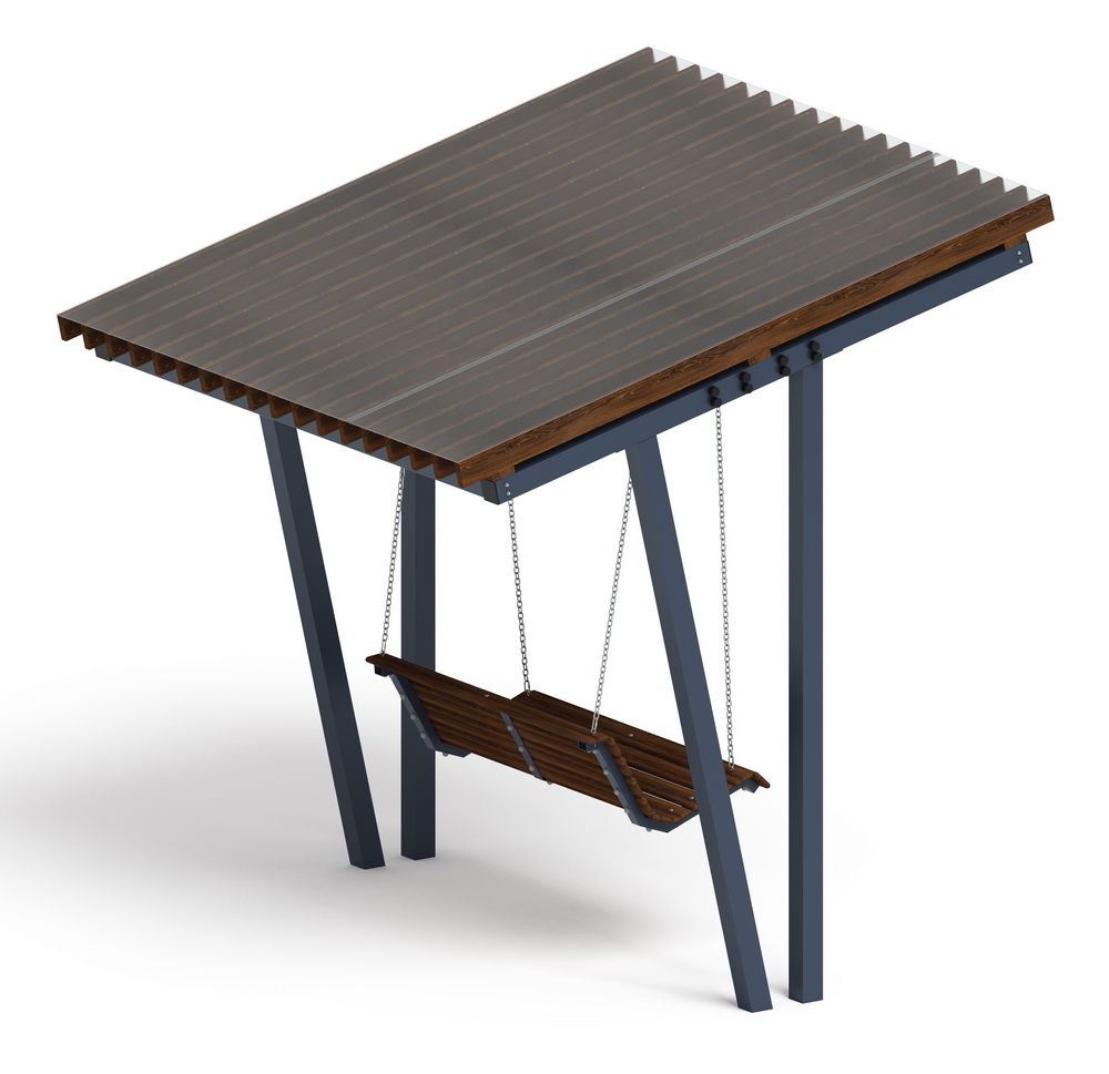 Пергола Тент с качелями (наклонная) МФ 78.03.01 /с поликарбонатом/