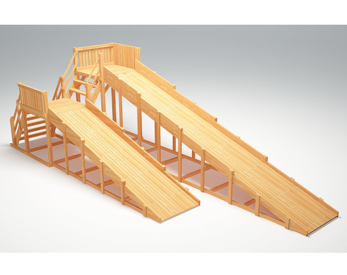 Зимняя горка ЗИМА WOOD-7 Савушка (скаты 5 и 8 м)