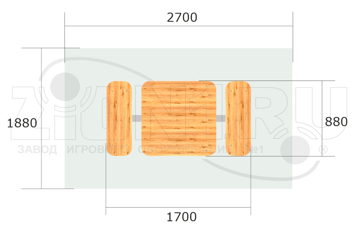 Стол уличный со скамьями ZION М2 (СП241)