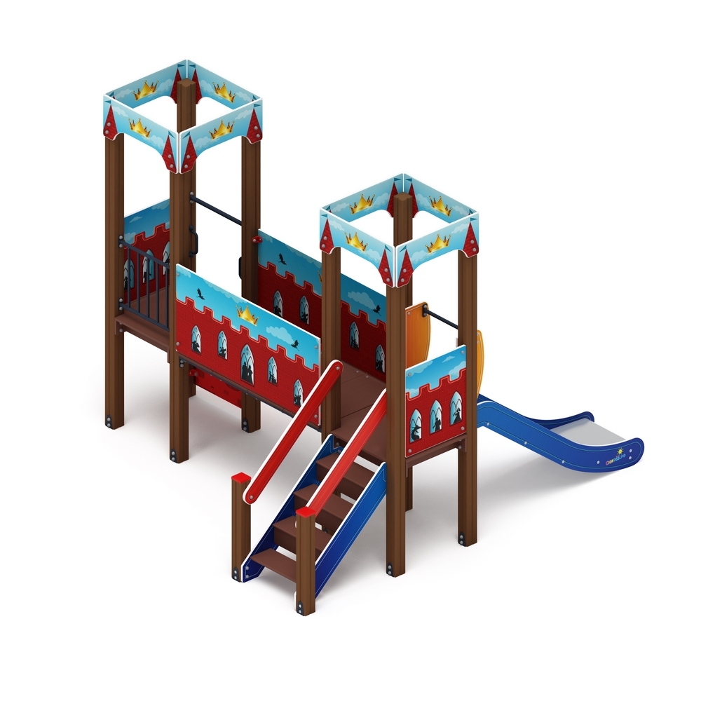КОРОЛЕВСТВО (красное) детский игровой комплекс ДИК 1.15.06-03 (H=900)