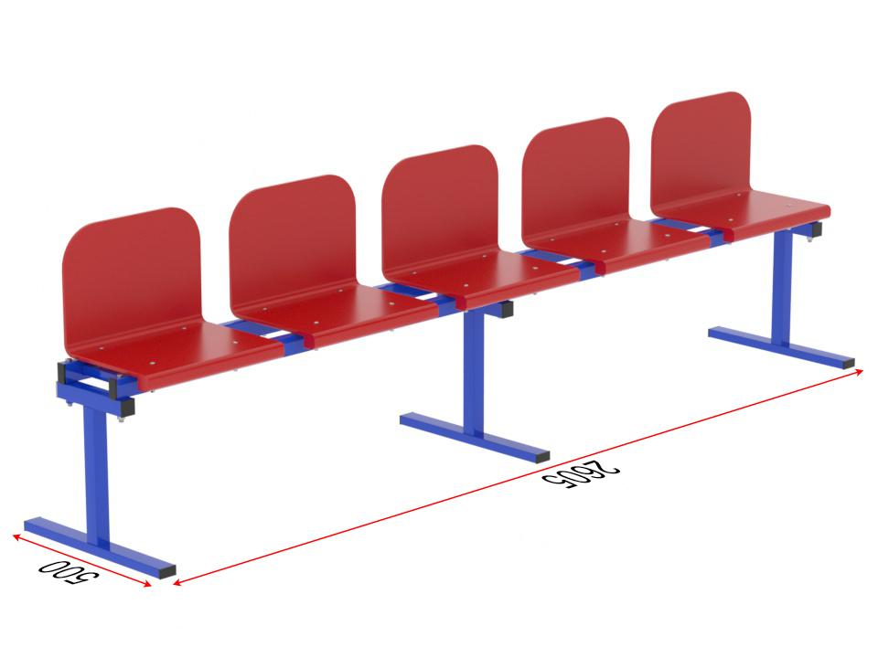Трибуна однорядная на 5 мест (20.018)