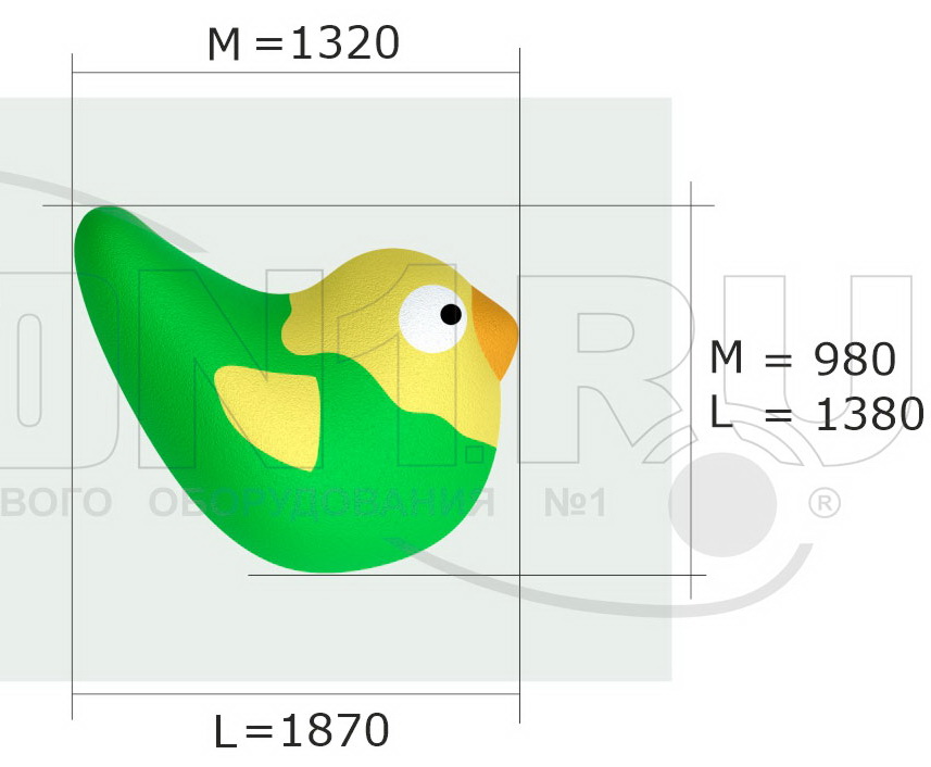 Резиновая фигура ZION Птичка (для парков и детских площадок)