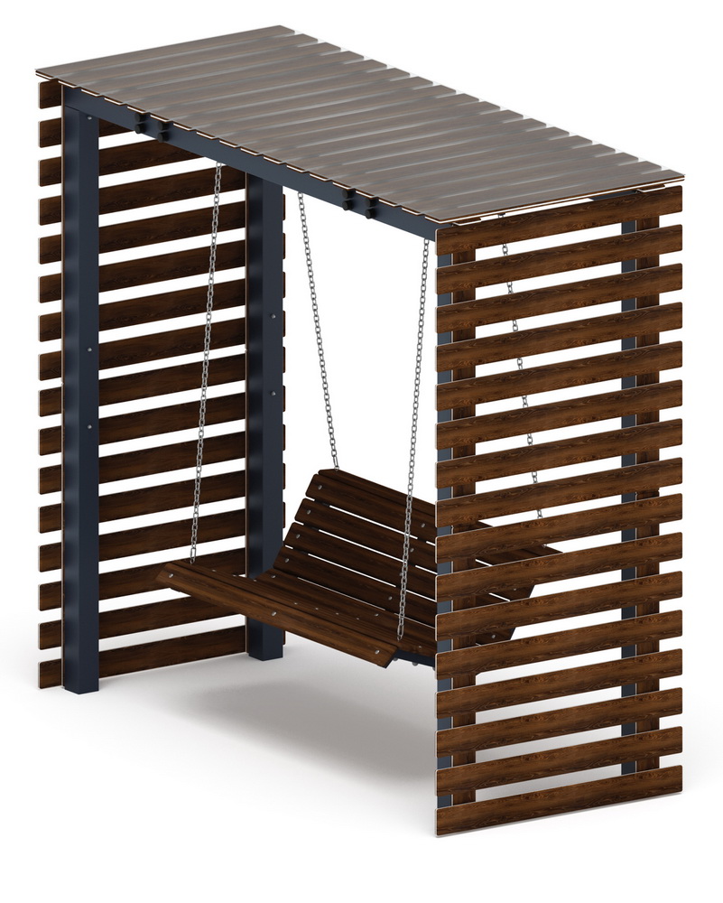 Пергола беседка с качелями МФ 78.05.01 /с поликарбонатом/