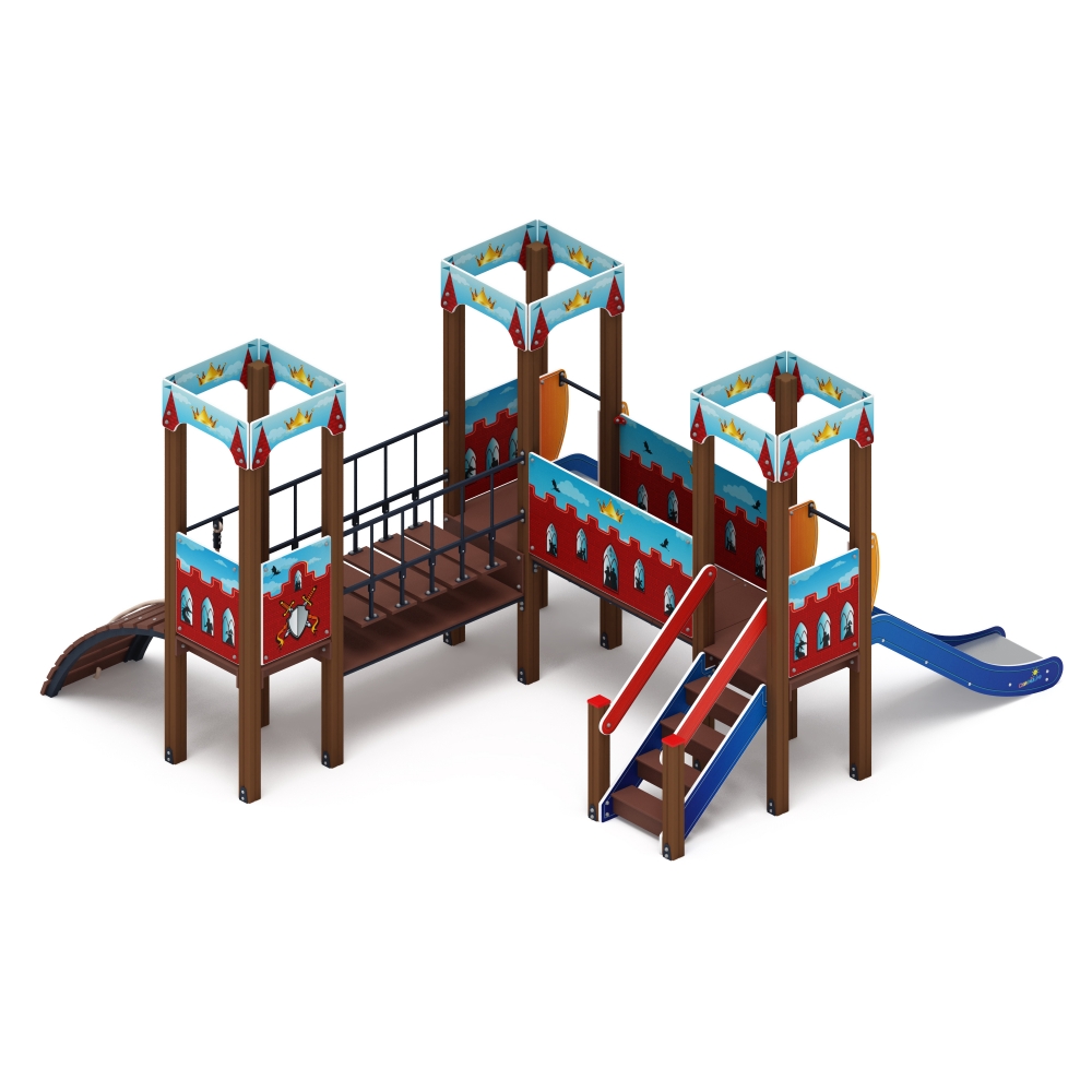 КОРОЛЕВСТВО (красное) детский игровой комплекс ДИК 1.15.03-03 (H=900)