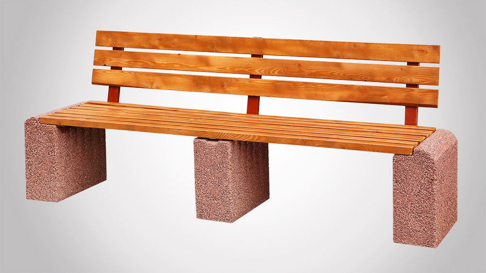 Скамья бетонная С-27 L (Евро 1 Лонг со спинкой)