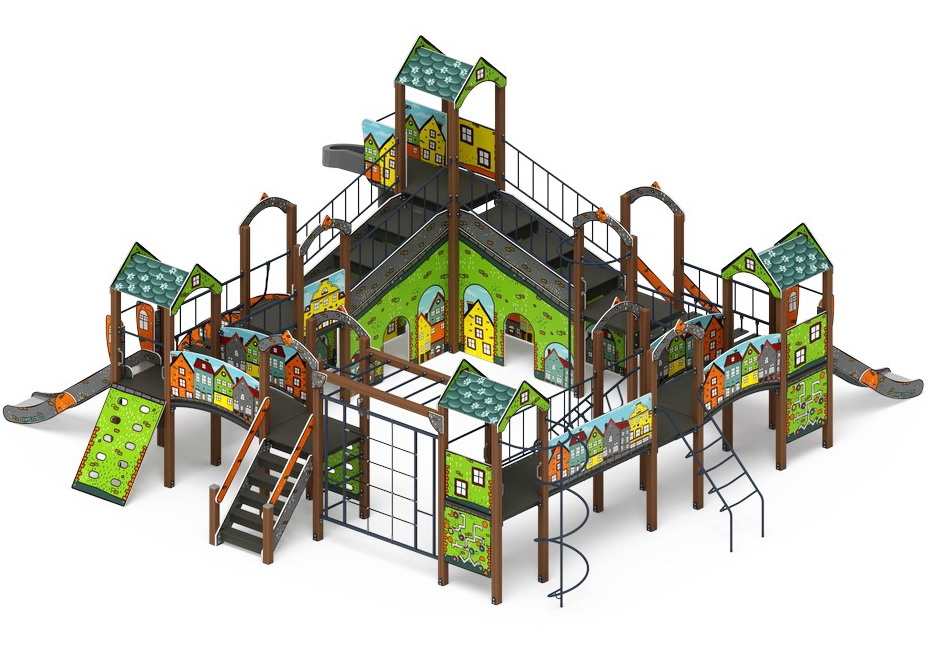 ОСТРОВ ДЕТСТВА (Город) детский игровой комплекс ДИК 2.01.8.02-11 (Н=1200, Н=2000)
