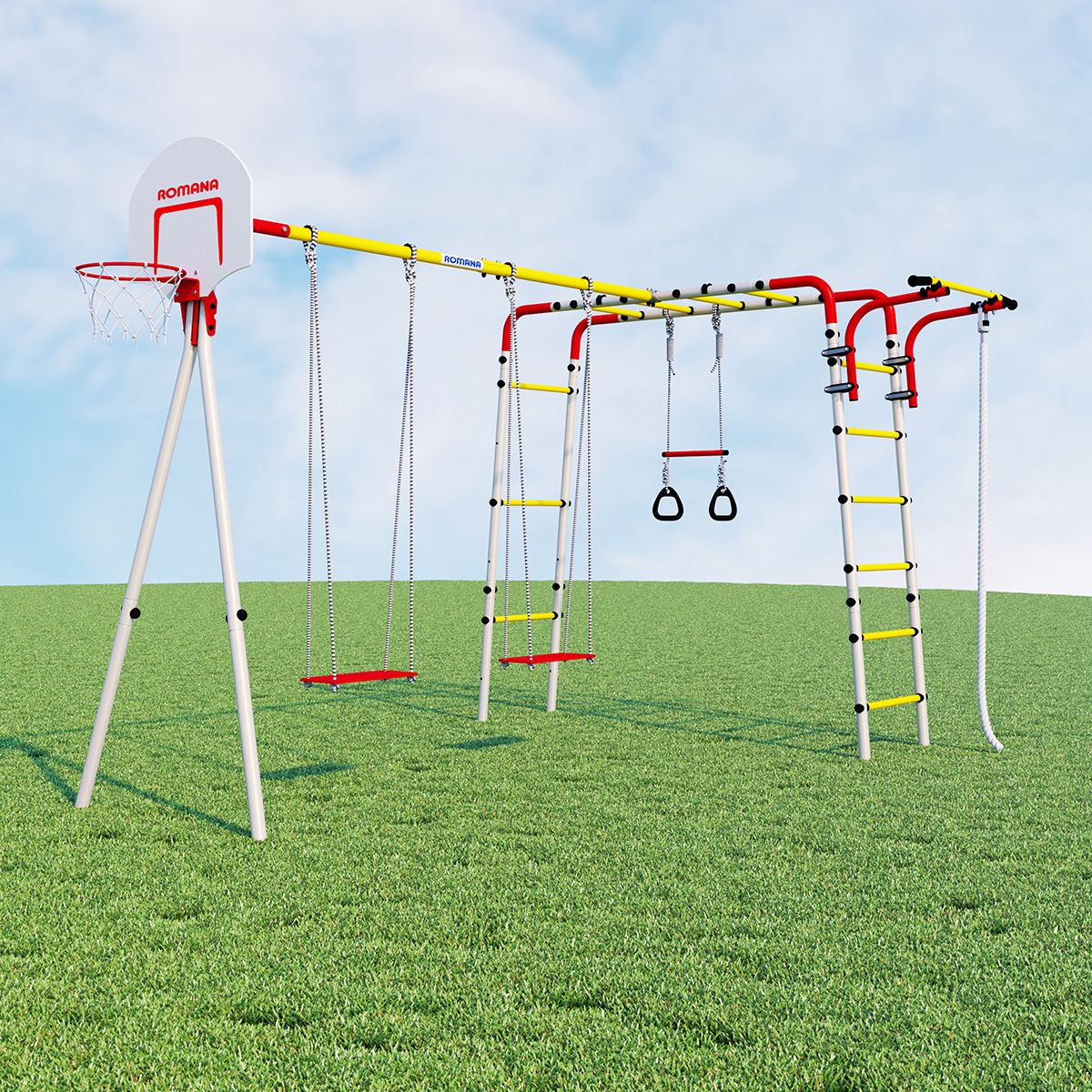 Детский спортивный комплекс для дачи Romana Акробат-2 (фанерные качели)