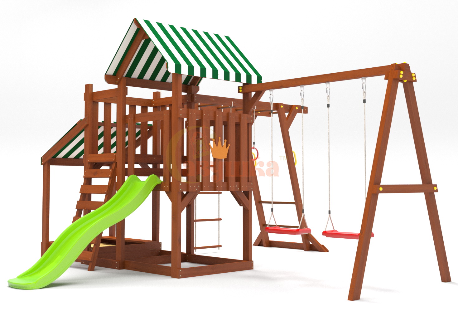 Детская площадка Савушка TooSun 4 с песочницей (горка 1,7 м)