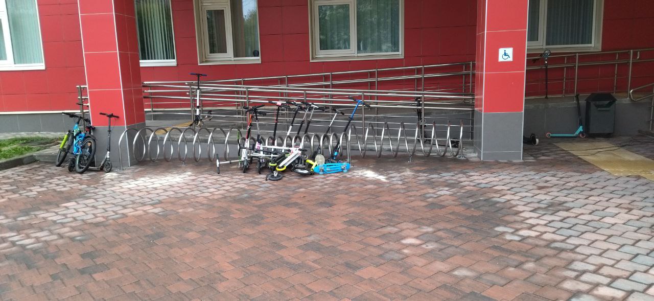 Велопарковка 7-ми местная Air Gym «Спираль» из нержавейки