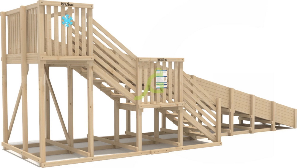 Зимняя горка IgraGrad Snow Fox, скат 8 м, без окраски