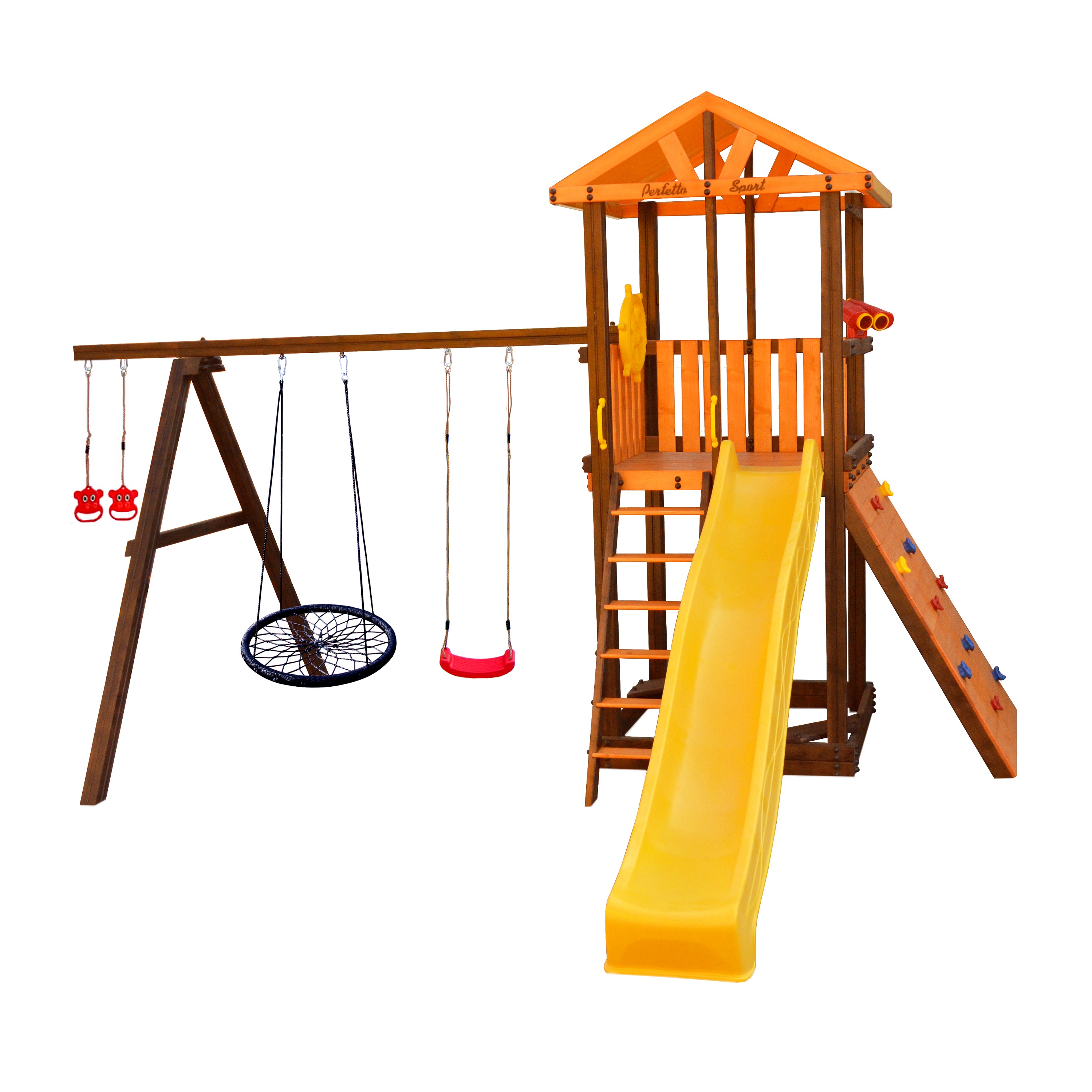 Игровой комплекс Perfetto sport «Pitigliano-5» + качели "Паутина"