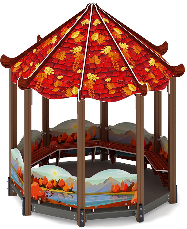 Беседка-пагода КАРНАВАЛ (Осень) для детской площадки МФ 10.22.01-20