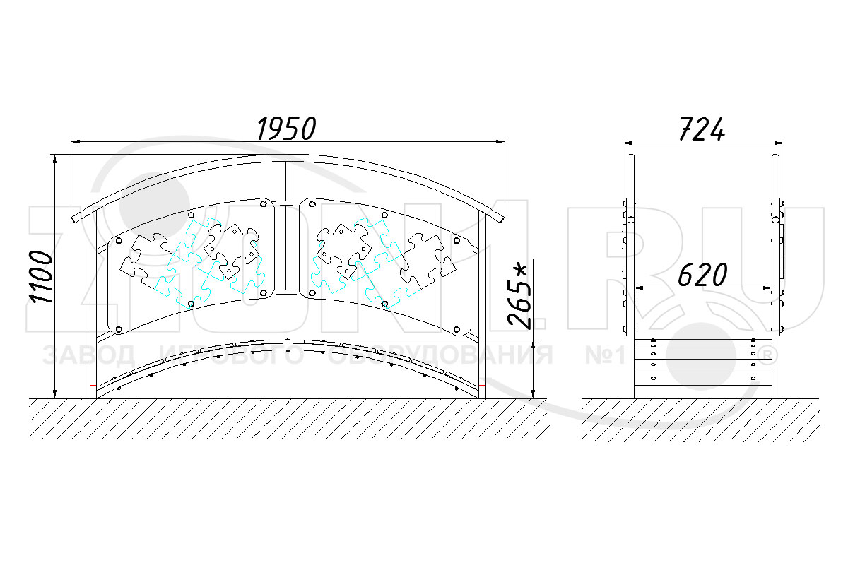 Игровой макет ZION Мостик-переход, разные цвета